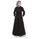 Silk Route© Baseball Collar Drawstring Black Polyester Abaya Maxi Dress Jilbab Large 54