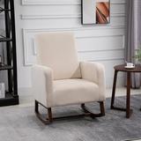 Latitude Run® Atze Rocking Chair Wood/Solid Wood in Brown | 39.25 H x 30.25 W x 36.25 D in | Wayfair 12576949D8CD444EA8897BA92AD4C1FE
