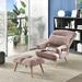 Lounge Chair - George Oliver Davinia 29.52" W Tufted Velvet Lounge Chair & Ottoman Wood/Fabric in Pink | 37 H x 29.52 W x 33.46 D in | Wayfair