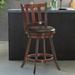 Red Barrel Studio® Auburndale Swivel Bar & Counter Stool Wood/Upholstered/Leather in Brown | 38.5 H x 23.5 W x 23.5 D in | Wayfair