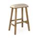 Gracie Oaks Brocklesby Short, Counter & Bar Stool Wood/Upholstered in Brown/White | 30 H x 20 W x 14 D in | Wayfair