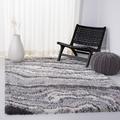 Gray/White 79 x 1.97 in Indoor Area Rug - Mercer41 Foxborough Shag 865 Area Rug in Gray/Ivory | 79 W x 1.97 D in | Wayfair