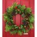 Primrue 24" Foam Wreath in Brown/Green/Red | 24 H x 24 W x 5 D in | Wayfair F7C78EC19A994452A8345ADD7F51594A