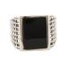Power Grid,'Men's Sterling Silver Ring with Onyx'