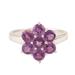 Treasured Flower,'Amethyst and Sterling Silver Flower Ring'