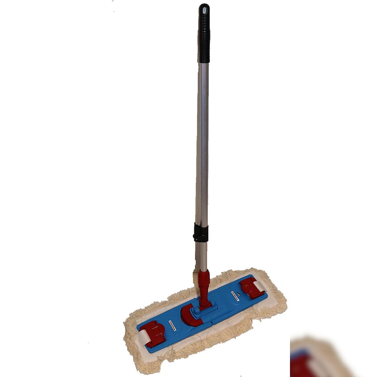 CleanSV Mop Set Lamo Laschenmop 40 cm, 1 Lamo Laschenmophalter, 1 Laschenmopp und Teleskopstiehl Image