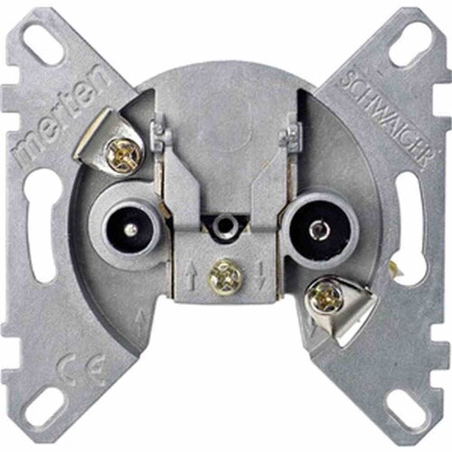 Merten Durchgangsdose, Modem, Sat/BK, 2f, 10dB/860, 10dB/2150, 2,5dB/860, 3,5dB/2150, 4-2400MHz Image