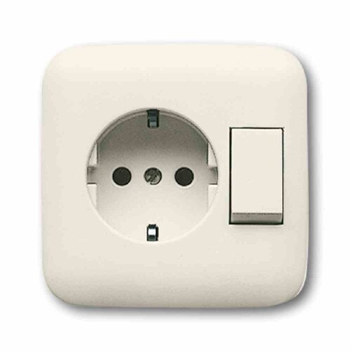 Busch-Jaeger DURO 2000 SI Kombination Steckd/Schalt, Wechselschalter, Unterputz, weiß, IP20, glänzend Image