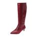 Wide Width Women's The Poloma Wide Calf Boot by Comfortview in Wine (Size 8 1/2 W)