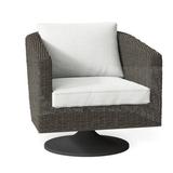 Bernhardt Newport Swivel Patio Chair w/ Cushions Wicker/Rattan in Gray | 31.5 H x 38.5 W x 29.5 D in | Wayfair O2002S_6025-002