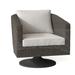 Bernhardt Newport Swivel Patio Chair w/ Cushions Wicker/Rattan in Gray | 31.5 H x 38.5 W x 29.5 D in | Wayfair O2002S_6002-000