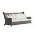 Bernhardt Captiva Patio Sofa w/ Cushions All - Weather Wicker/Wicker/Rattan/Olefin Fabric Included/Sunbrella® Fabric Included in Gray | Wayfair