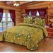 Alcott Hill® Lemon Tree Yellow Floral Paisley 3-Piece Decorative Quilt Bedding Set Microfiber, Polyester in Green | Queen Quilt + 2 Shams | Wayfair