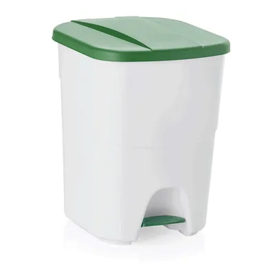 WAS Germany - Treteimer mit grünem Deckel, 40 ltr., 35 x 38,5 x 45,5 cm, Polypropylen Image