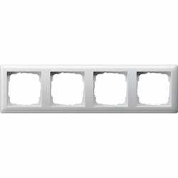 Gira Standard 55 Rahmen, 4f, reinweiß, glänzend, Kunststoff, geeignet für Geräteeinbaukanal, Unterputzmontage, Thermoplast, 021403 Image