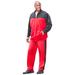 Men's Big & Tall Colorblock Velour Tracksuit by KingSize in Red Black (Size 4XL)