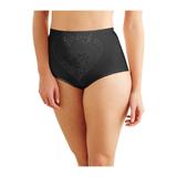 Plus Size Women's Tummy Panel Brief Firm Control 2-Pack DFX710 by Bali in Black Jacquard (Size XL)