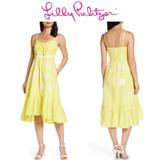 Lilly Pulitzer Dresses | 2 Lilly Pulitzer Eloisa High/Low Midi Sundress | Color: White/Yellow | Size: 2
