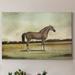 Gracie Oaks 'A Strawberry Roan Hunter' - Painting Print on Canvas Metal in Brown/Gray/Green | 48 H x 32 W x 1 D in | Wayfair