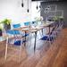 Brayden Studio® Tamworth Acrylic Stackable Folding Chair Set of 2 in Gray/Blue | 30 H x 17.75 W x 16.5 D in | Wayfair
