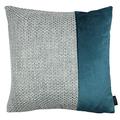 McAlister Textiles - Skye Velvet Border Tweed Cushion - Teal - Polyester Filler - 43cm x 43cm