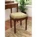 One Allium Way® Billiot Coral Crown Linen Vanity Stool Linen/Wood/Upholstered in Brown | 19 H x 16 W x 15 D in | Wayfair LARK2814 29016797