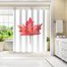 East Urban Home 71" x 74" Shower Curtain, Red Maple Leaf Watercolor by Jetty Printables Polyester in Gray/Pink | 74 H x 71 W in | Wayfair