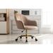 Kelly Clarkson Home Aurora Velvet Office Chair w/ Gold Chrome Base Upholstered in Brown | 36.22 H x 24.02 W x 24.41 D in | Wayfair