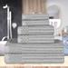 AllModern Alon Cotton Highly Absorbent 6-Piece Solid & Checkered Border Towel Set 100% Cotton in Gray | 27 W in | Wayfair