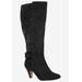 Women's Troy II Plus Wide Calf Boot by Bella Vita in Black Super Suede (Size 11 M)