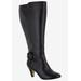 Women's Troy II Plus Wide Calf Boot by Bella Vita in Black (Size 9 1/2 M)