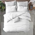 Kotton Culture Superking Bedding Set With Two Pillow Shams 100% Egyptian Cotton Quilt Cover Set (260cm x 220cm) Luxurious Soft Sateen Cozy European Duvet Bedding Hotel Class Comforter Cover (White)