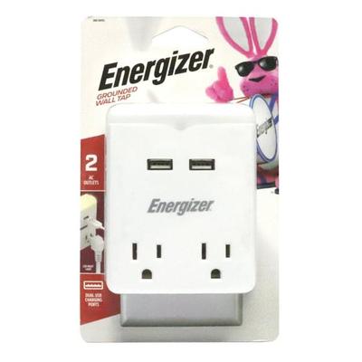 Energizer 05743 - 2-Outlet Dual USB Grounded Plug-...