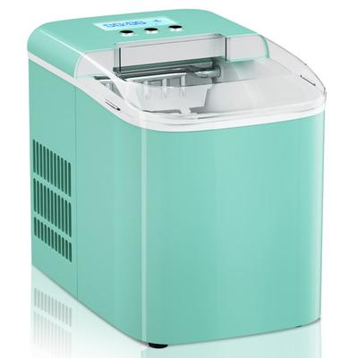 Costway 26 lbs Countertop LCD Display Ice Maker with Ice Scoop-Light Green
