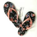 Michael Kors Shoes | Auth Michael Kors Coral Floral Flip Flops | Color: Black | Size: 8