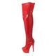 New Womens Ladies Sexy Thigh HIGH Kinky Fetish Over The Knee Platform Stiletto Heel Full Side Zip Boots Size 4 5 6 7 8 (8 UK, Red Patent)