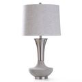 Latitude Run® Besnike 33.25" Gray/Brushed Nickel Table Lamp Linen/Concrete/Metal in Gray/White | 33.25 H x 17 W x 17 D in | Wayfair