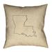 Ivy Bronx Austrinus Louisiana Dash Outline Square Floor Pillow Polyester/Polyfill blend in White | 36 H x 36 W x 14 D in | Wayfair