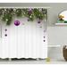 The Holiday Aisle® Aleesha Christmas Tree Decorations Shower Curtain + Hooks Polyester in White | 69 H x 105 W in | Wayfair