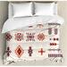 East Urban Home Native American Illustration of Aztec Pattern Tribal Geometric Print Duvet Cover Set Microfiber in Orange | Queen | Wayfair