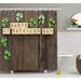 The Holiday Aisle® St. Patrick'S Day Greetings w/ Wooden Blocks & Paper Shamrocks on Rustic Planks Image Single Shower Curtain Polyester | Wayfair