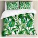 East Urban Home Leaf Romantic Holiday Island Hawaiian Banana Trees Watercolored Duvet Cover Set Microfiber in Green | King | Wayfair nev_36059_king