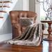 The Twillery Co.® Bainbridge Courtland Feather Faux Fur Throw Faux Fur in Brown/Gray/Pink | 60 W in | Wayfair 3351EBE35A0647D8B35DCAC1480F261D