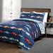 Isabelle & Max™ Aksel Microfiber Reversible Traditional Quilt Set in Blue/Navy | Full/Queen Quilt + 2 Shams | Wayfair