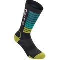 Alpinestars Drop 22 Chaussettes, noir-bleu-jaune, taille L