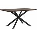 Tavolo da Pranzo Piano Legno Scuro Gambe Metallo Nero 140 x 80 cm Spectra - Legno scuro