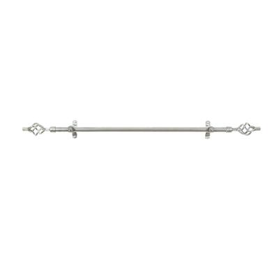 Wide Width Metallo Lexus Telescoping Decorative Rod & Finial Set by Achim Home Décor in Silver (Size 28" W 48" W)