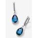 Sterling Silver Drop Earrings Pear Cut Simulated Birthstones by PalmBeach Jewelry in September
