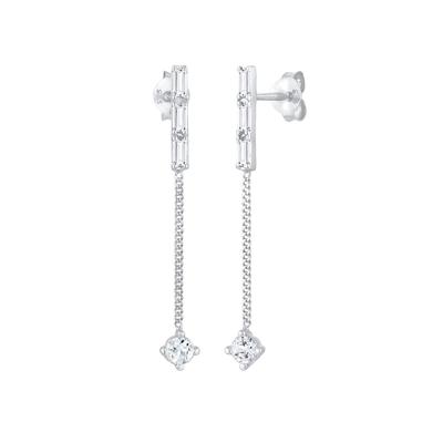 Elli PREMIUM - Hänger Stecker Topas Rechteck Geo 925 Silber Ohrringe 1 ct Damen