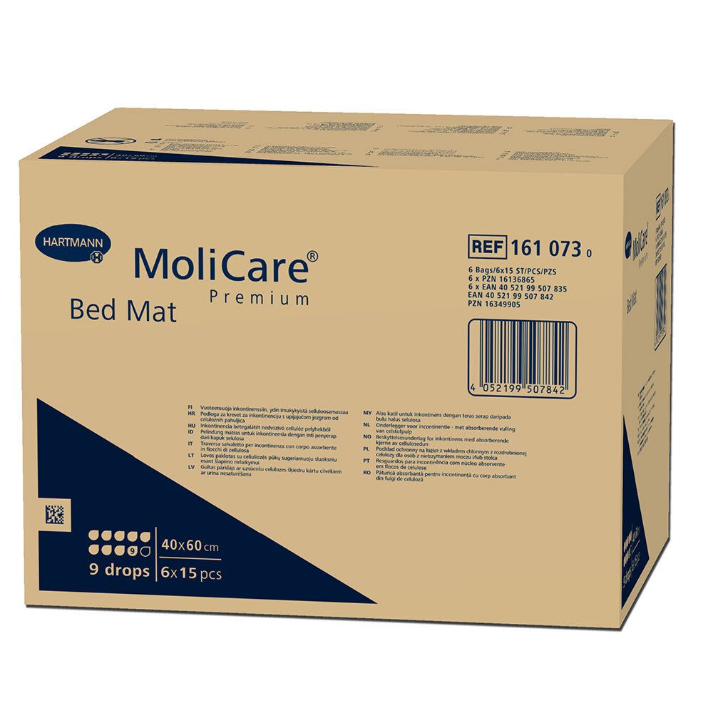 Molicare Premium Bed Mat 9 Tropfen 40x60 cm 6x15 St Unterlagen Image